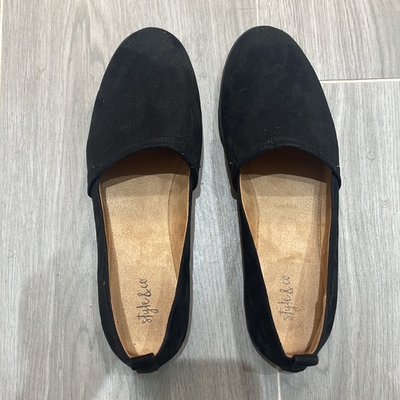 Style&Co black flat loafers. Faux suede. Comfortable. Good for travel. Size 9M - Picture 4 of 4